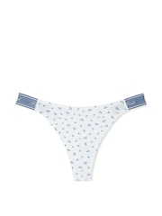 Victoria's Secret PINK White Floral Thong Cotton Logo Knickers - Image 3 of 3