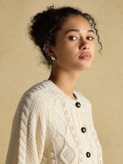 Joules Rafferty Cream Cable Knit Cardigan - Image 3 of 9