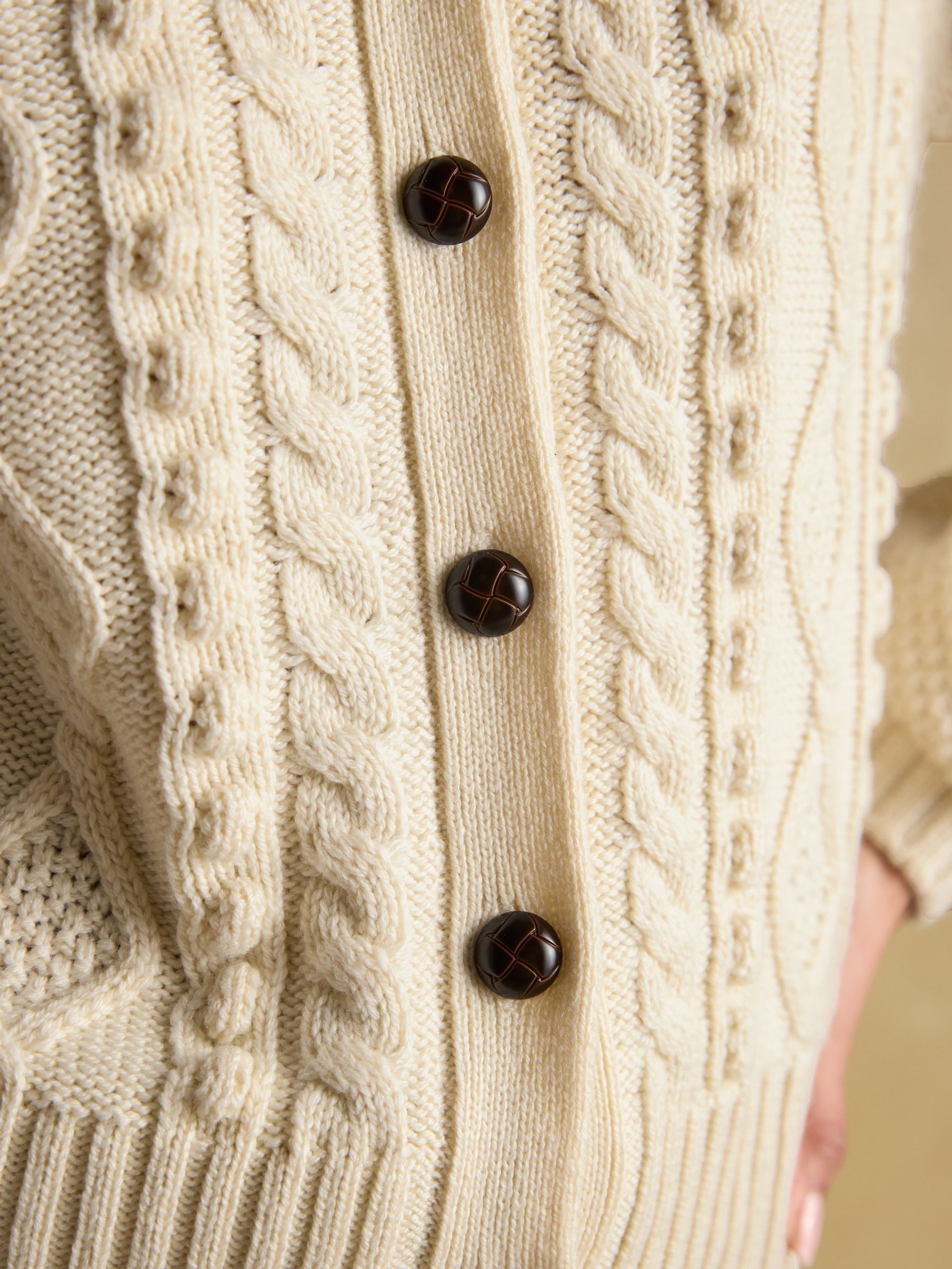 Buy Joules Rafferty Cream Cable Knit Cardigan from Next Croatia