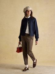 Joules Rafferty Navy Cable Knit Cardigan - Image 5 of 9