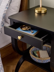 Nina Campbell Black Allegro Bedside Table - Image 4 of 7