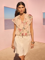 V&A I Love & Roses Caplet Short Sleeve Floral Printed Blouse - Bild 2 von 4