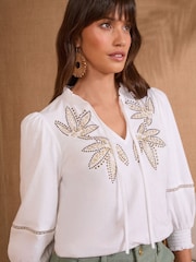 Love & Roses 100% Cotton 3/4 Sleeve Jersey Top - Imagen 2 de 4