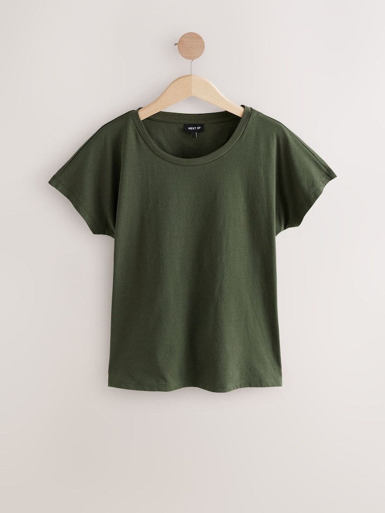 Khaki Green 100% Cotton Short Sleeve T-Shirt - Image 1 of 3