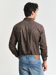 GANT Blue Regular-Fit Paisley Printed 100% Cotton Shirt - Image 2 of 6