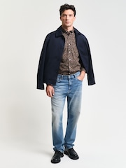 GANT Blue Regular-Fit Paisley Printed 100% Cotton Shirt - Image 3 of 6