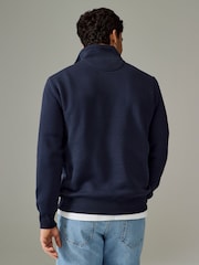 GANT Blue Graphic Half Zip Jumper - Image 2 of 5