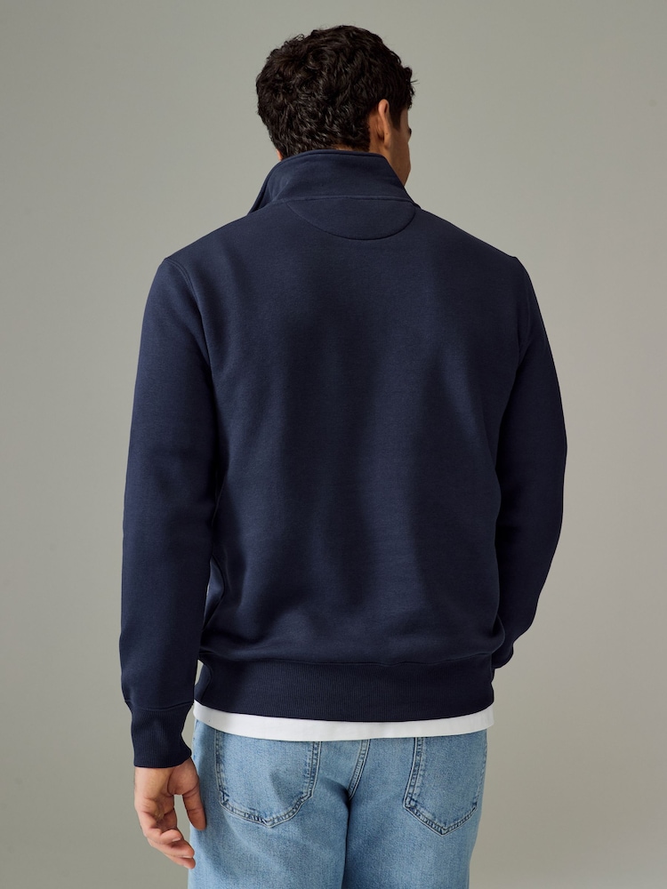 GANT Blue Graphic Half Zip Jumper - Image 2 of 5