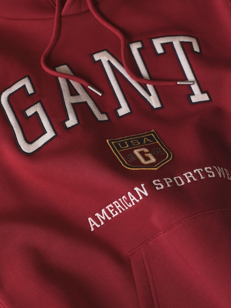GANT Red Graphic Hoodie - Image 3 of 3