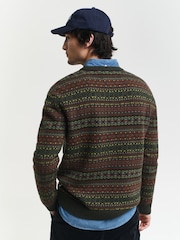 GANT Green Fair Isle Crew Neck Knitted Jumper - Image 2 of 4