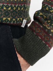 GANT Green Fair Isle Crew Neck Knitted Jumper - Image 3 of 4