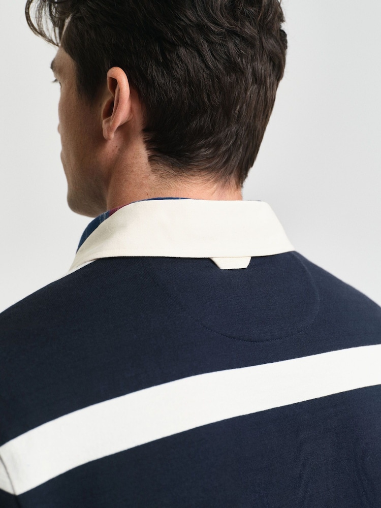 GANT Blue Striped 100% Cotton Rugby Shirt - Image 4 of 6