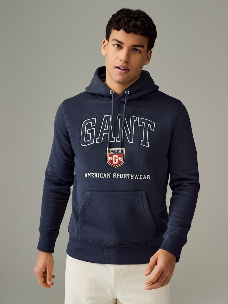 GANT Blue Graphic Hoodie - Image 1 of 5
