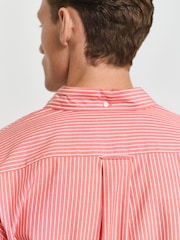GANT Red Regular Classic Poplin Check 100% Cotton Shirt - Image 5 of 6