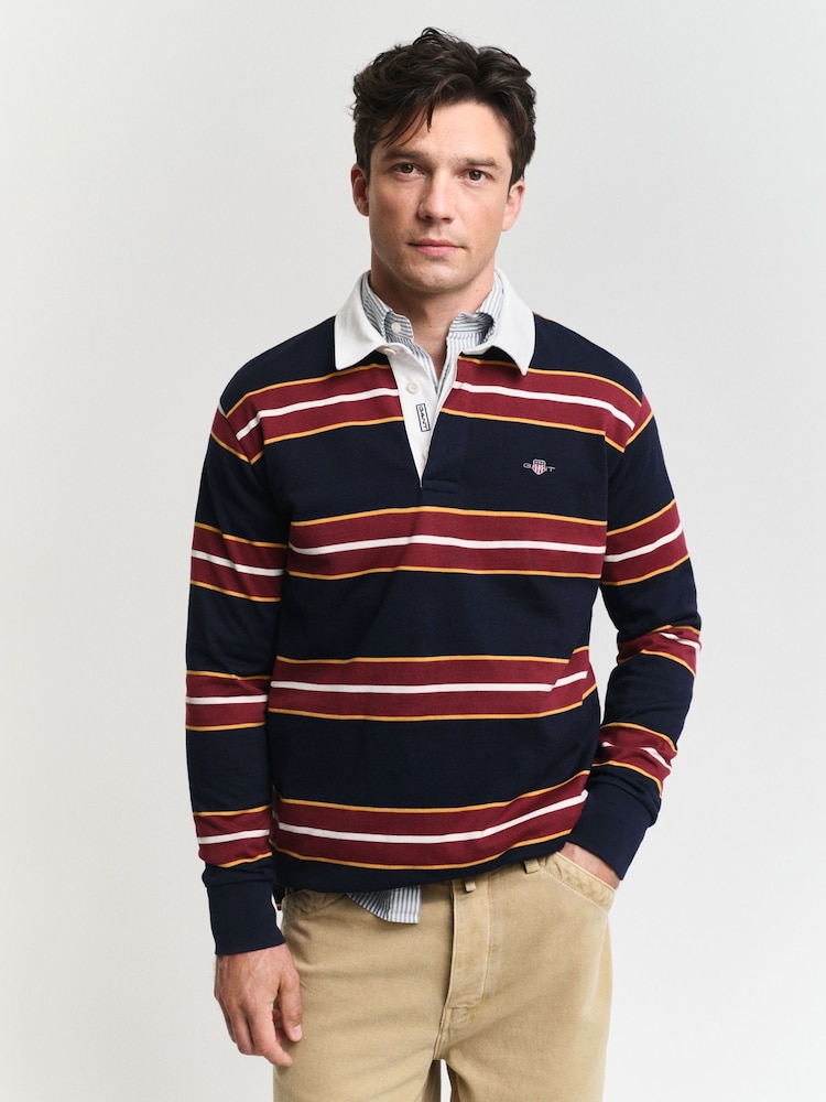 GANT Blue Striped 100% Cotton Rugby Shirt - Image 1 of 4