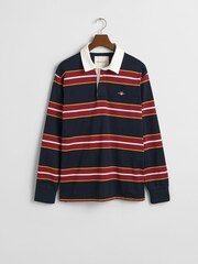 GANT Blue Striped 100% Cotton Rugby Shirt - Image 4 of 4