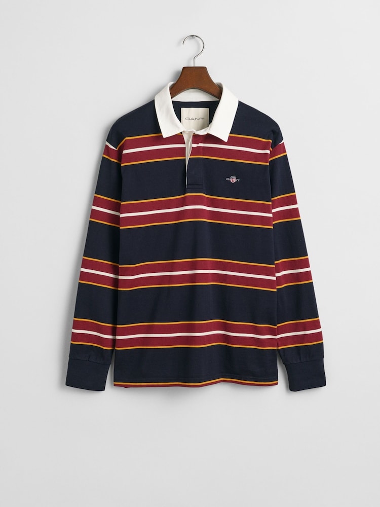 GANT Blue Striped 100% Cotton Rugby Shirt - Image 4 of 4