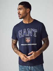 Синий - GANT Sports Varsity Graphic T-Shirt - Image 1 of 5