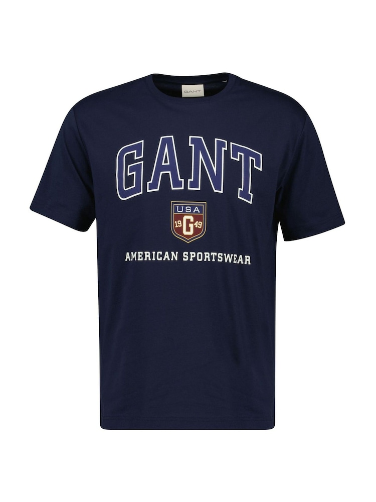 GANT Blue Sports Varsity Graphic T-Shirt - Image 4 of 5