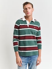 GANT Green Striped 100% Cotton Rugby Shirt - Image 1 of 6