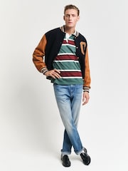 GANT Green Striped 100% Cotton Rugby Shirt - Image 3 of 6
