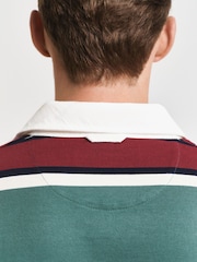 GANT Green Striped 100% Cotton Rugby Shirt - Image 5 of 6