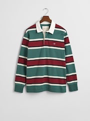 GANT Green Striped 100% Cotton Rugby Shirt - Image 6 of 6