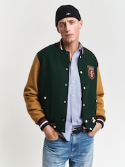 GANT Green Wool Blend Varsity Jacket - Image 1 of 4