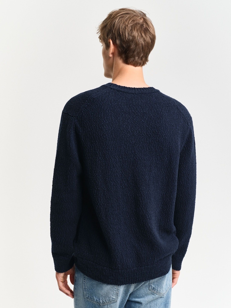 GANT Blue Flag Knitted Crew Neck Jumper - Image 2 of 5