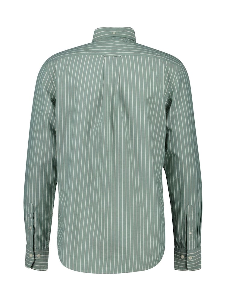 GANT Green Stripe Brushed Cotton Twill Shirt - Image 2 of 6