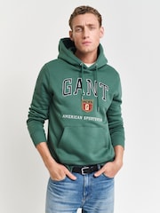 GANT Green Graphic Hoodie - Image 1 of 6