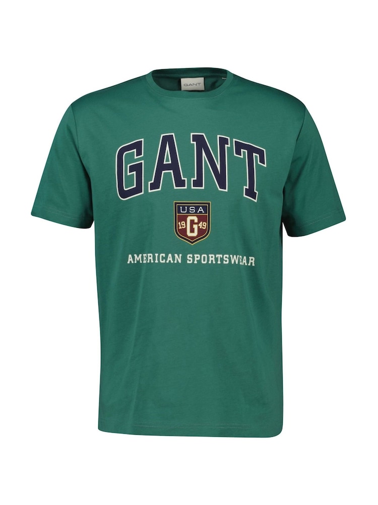 Зеленый - GANT Sports Varsity Graphic T-Shirt - Image 1 of 5