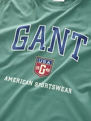 Зеленый - GANT Sports Varsity Graphic T-Shirt - Image 4 of 5