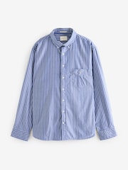 GANT Blue Stripe Brushed Cotton Twill Shirt - Image 1 of 4