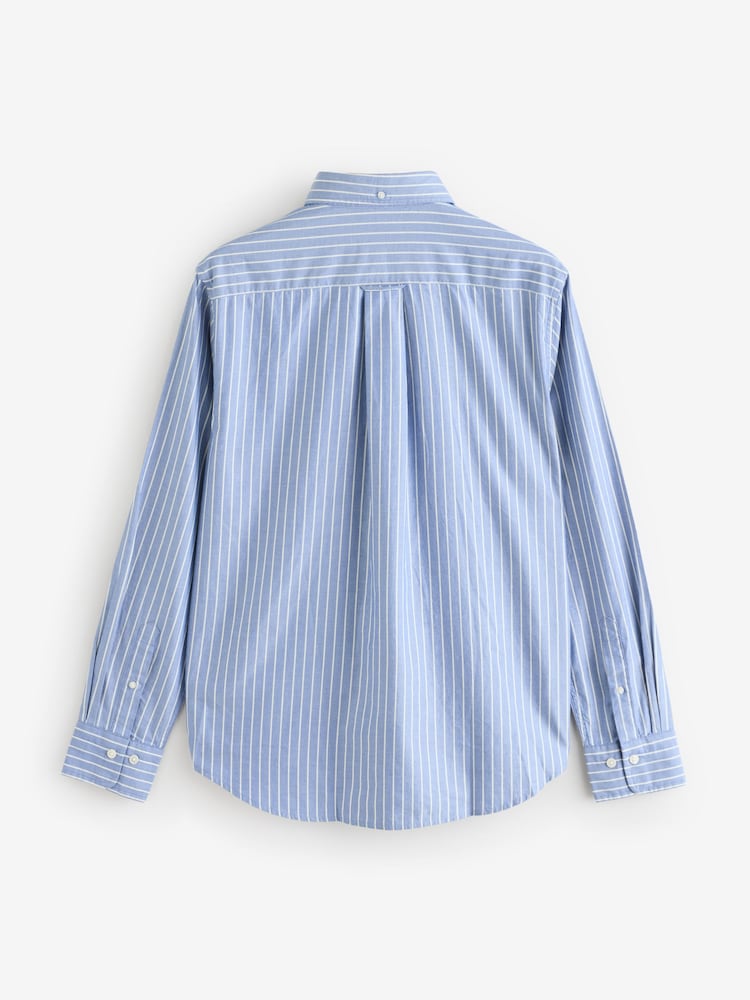 GANT Blue Stripe Brushed Cotton Twill Shirt - Image 2 of 4