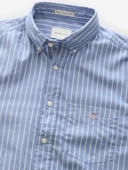 GANT Blue Stripe Brushed Cotton Twill Shirt - Image 3 of 4