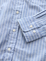 GANT Blue Stripe Brushed Cotton Twill Shirt - Image 4 of 4
