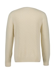 GANT Cream Quarter Zip Textured Jumper - Image 5 of 5