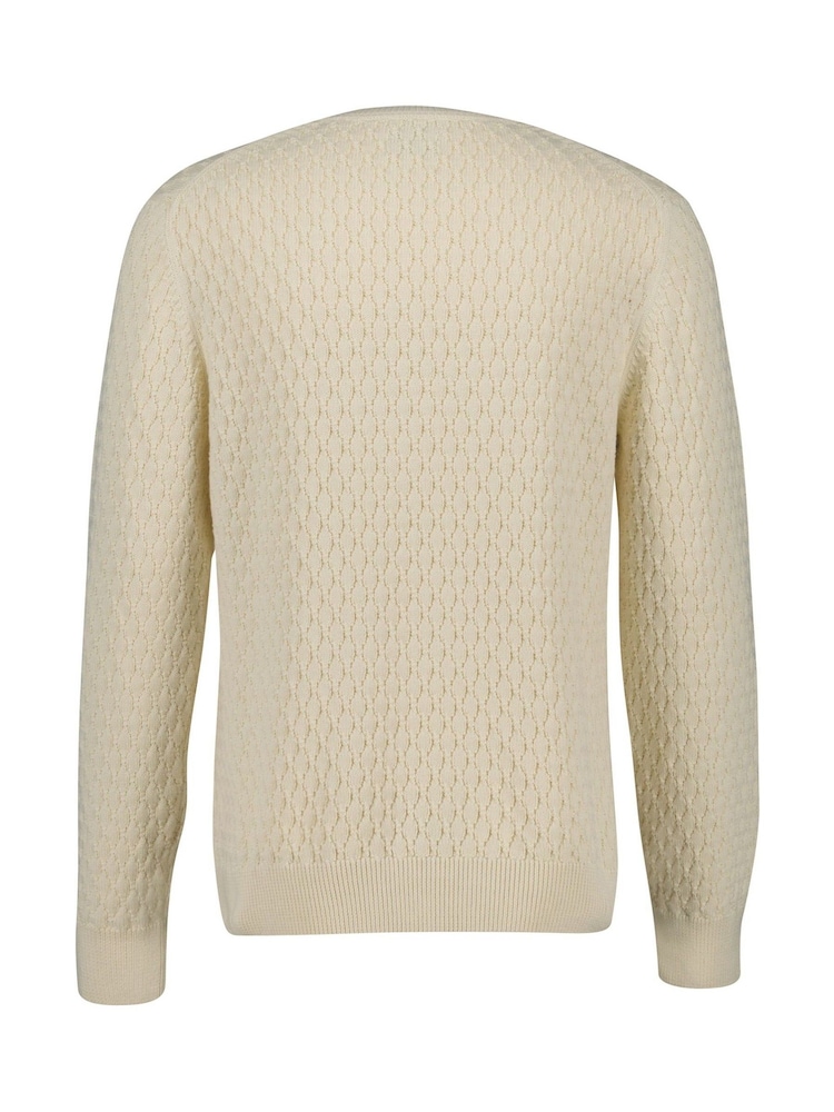 GANT Cream Quarter Zip Textured Jumper - Image 5 of 5