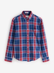Синий - Gant рубашка в клетку из 100% хлопка - Изображение 5 из 5