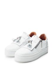 Moda in Pelle Bessans Tassle Fringe Slab Sole Trainers - Image 4 of 4