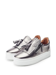 Moda in Pelle Bessans Tassle Fringe Slab Sole Trainers - Image 2 of 4