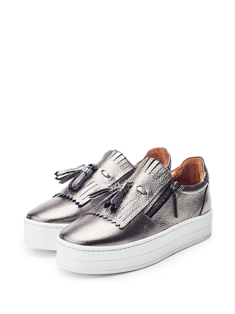 Moda in Pelle Bessans Tassle Fringe Slab Sole Trainers - Image 2 of 4