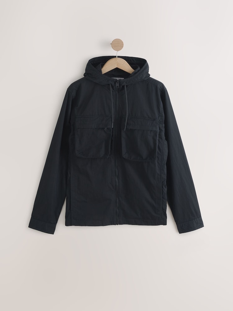 Black Bluff Pocket Shacket with Hood - Image 6 of 11