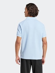 adidas Originals Light Blue Holiday Waffle Polo Shirt - Image 2 of 6