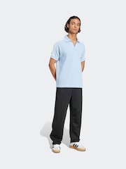 adidas Originals Light Blue Holiday Waffle Polo Shirt - Image 3 of 6