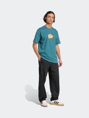 adidas Originals Teal Blue Sunset Trefoil T-Shirt - Image 3 of 6