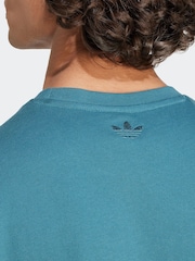 adidas Originals Teal Blue Sunset Trefoil T-Shirt - Image 5 of 6
