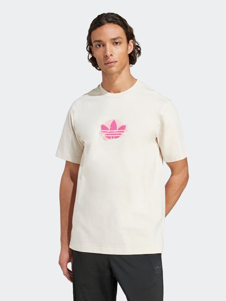 adidas Originals White Sunset Trefoil T-Shirt - Image 1 of 6