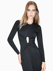AllSaints Black Xylia Long Sleeves Dress - Image 3 of 6